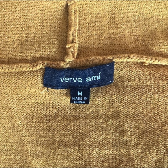 VERME AMI Striped Open-Front Cardigan Sweater - Brown and Beige/size M - Picture 9 of 10